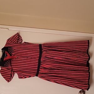 Red and black striped dress